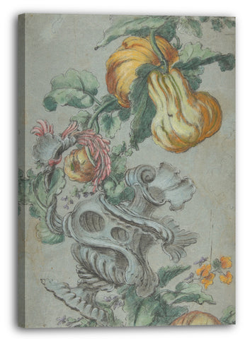 Leinwandbild Alexis Peyrotte - Ornamentales Design mit Früchten und Blumen