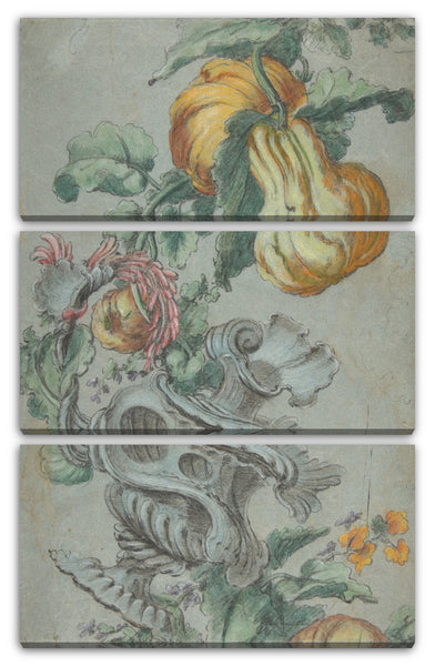 Leinwandbild Alexis Peyrotte - Ornamentales Design mit Früchten und Blumen