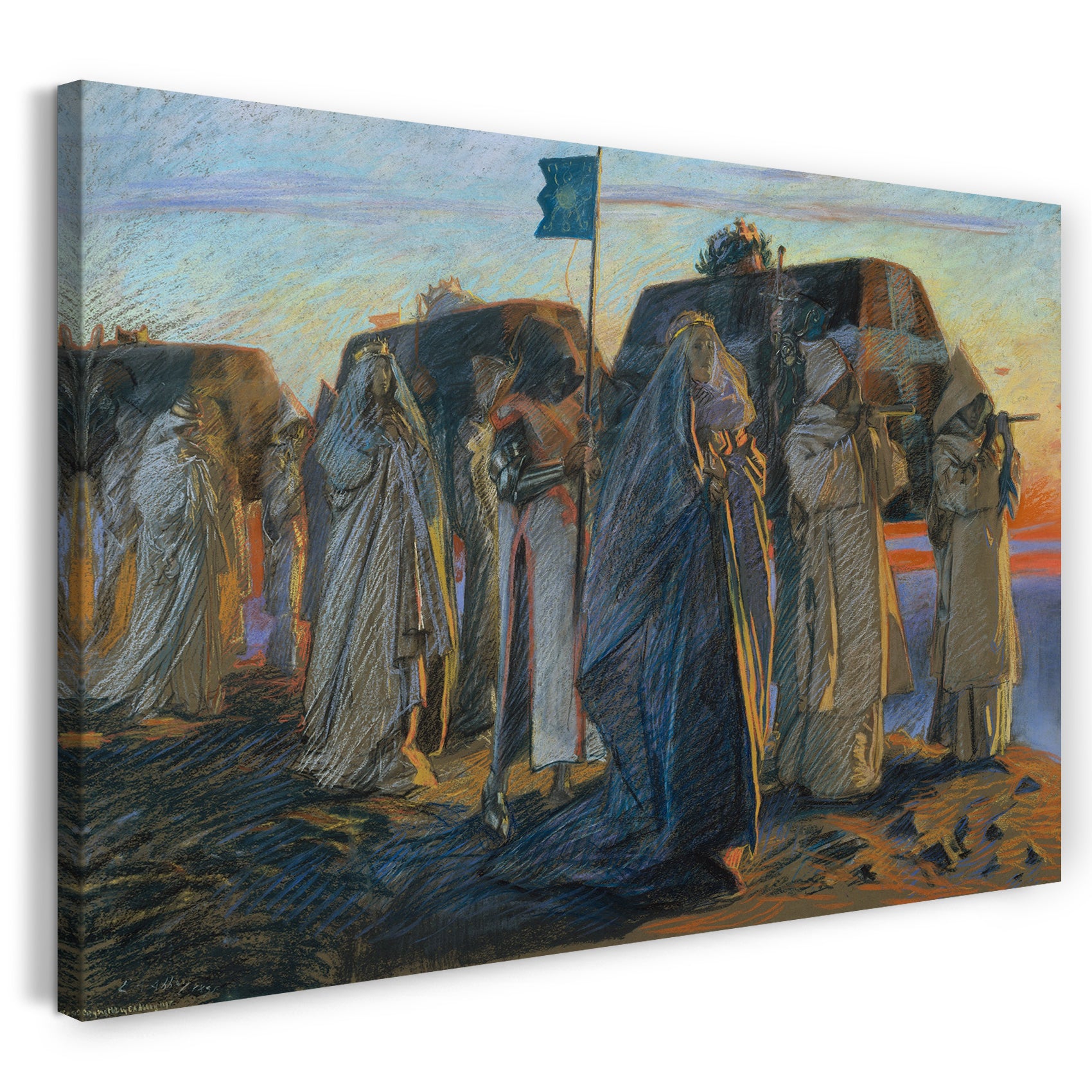 Leinwandbild Edwin Austin Abtei - Trauergesang der drei Königinnen