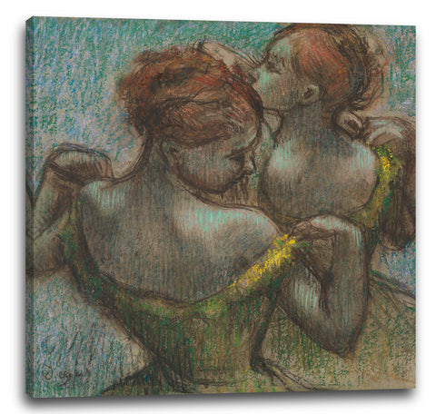 Leinwandbild Edgar Degas - Zwei Tänzerinnen, halbseitig