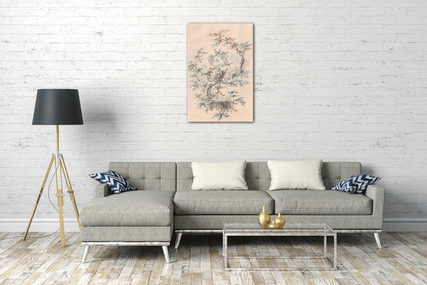 Leinwandbild Jean Pillement - Chinoiserie-Fantasy mit Schlittschuhläufern und eine exotische Figur in einem Eisboot
