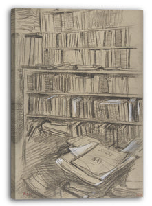 Leinwandbild Edgar Degas - Bücherregale, Studie für "Edmond Duranty"