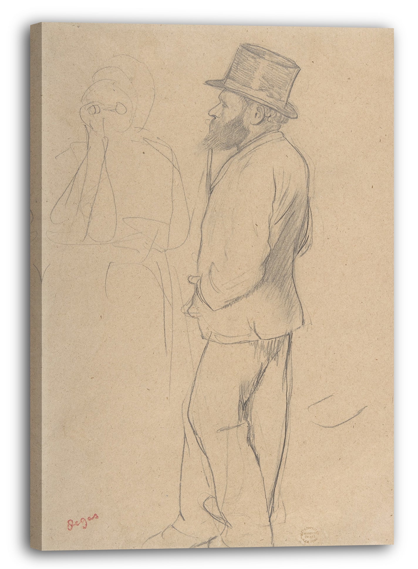 Leinwandbild Edgar Degas - Edouard Manet bei den Rennen
