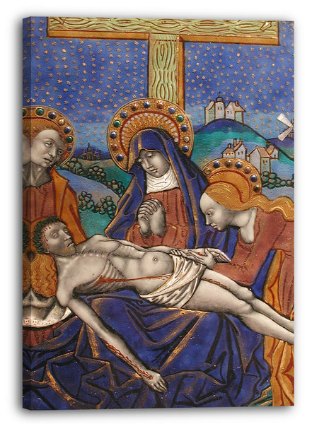 Leinwandbild Meister des Triptychons von Ludwig XII - Triptychonplatte mit Pietá