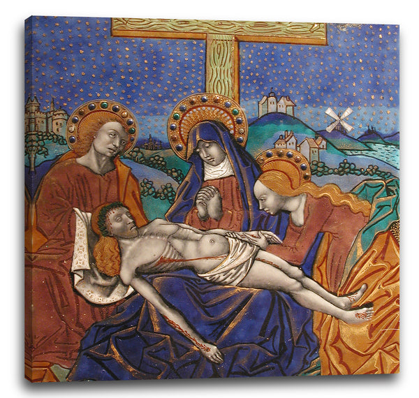Leinwandbild Meister des Triptychons von Ludwig XII - Triptychonplatte mit Pietá