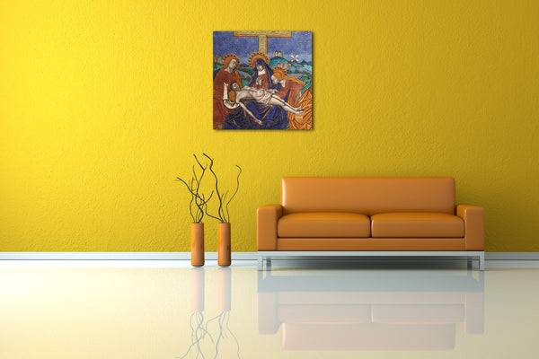 Leinwandbild Meister des Triptychons von Ludwig XII - Triptychonplatte mit Pietá