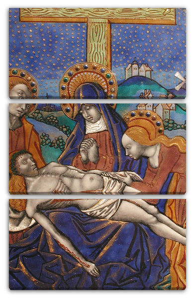 Leinwandbild Meister des Triptychons von Ludwig XII - Triptychonplatte mit Pietá