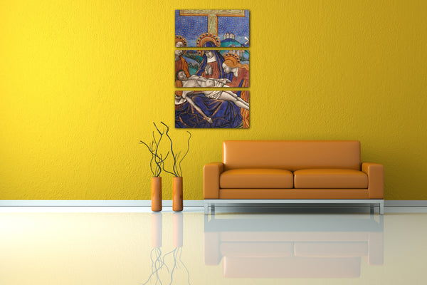 Leinwandbild Meister des Triptychons von Ludwig XII - Triptychonplatte mit Pietá