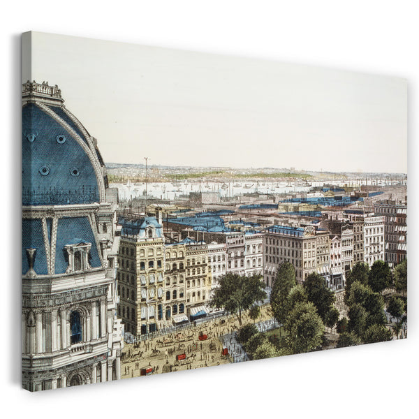 Leinwandbild Charles Magnus & Gesellschaft - Postamt, Broadway, Hudson River und Jersey Shore