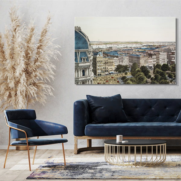 Leinwandbild Charles Magnus & Gesellschaft - Postamt, Broadway, Hudson River und Jersey Shore