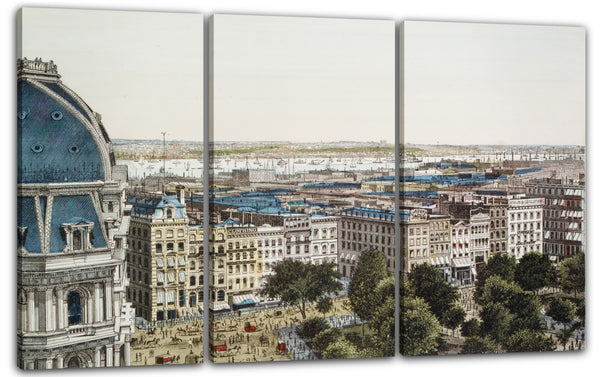 Leinwandbild Charles Magnus & Gesellschaft - Postamt, Broadway, Hudson River und Jersey Shore