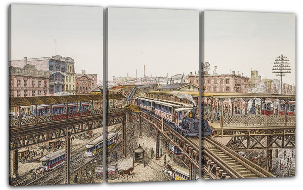 Leinwandbild Charles Magnus & Gesellschaft - Chatham Square erhöhter Bahnübergang