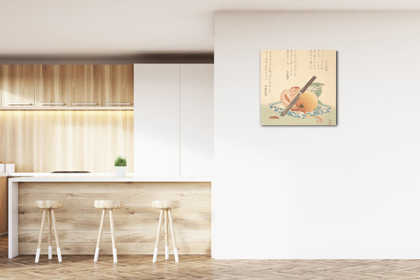 Leinwandbild Kubo Shunman - Persimonen auf einer Platte