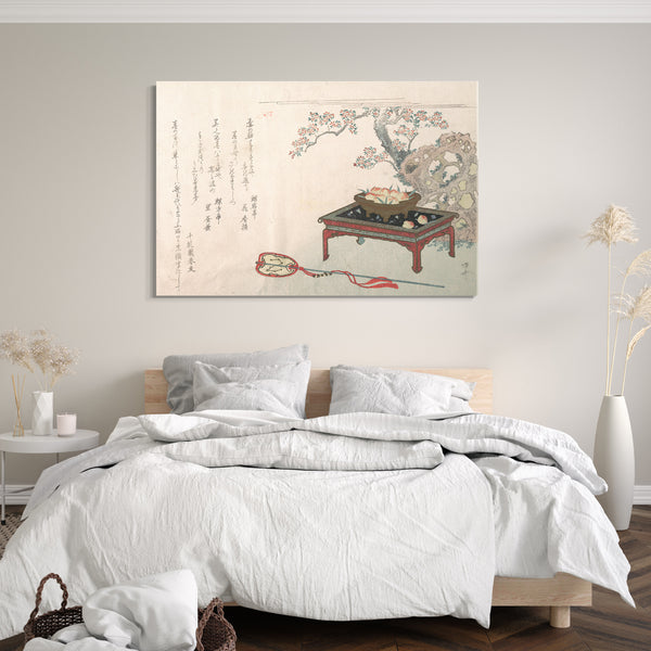 Leinwandbild Ryūryūkyo Shinsai - Pfirsiche auf einem Tisch