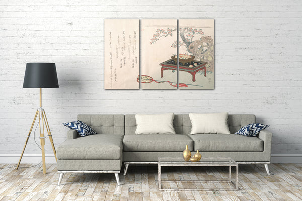Leinwandbild Ryūryūkyo Shinsai - Pfirsiche auf einem Tisch