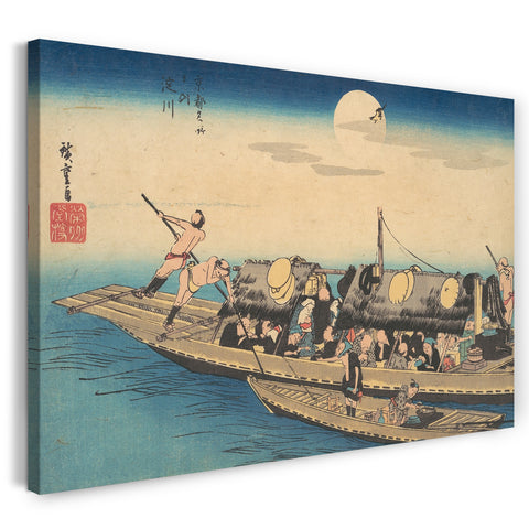 Leinwandbild Utagawa Hiroshige - Yodogawa Auf dem Yodo Fluss