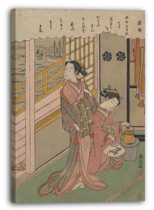 Leinwandbild Suzuki Harunobu - Wellen im Mondlicht