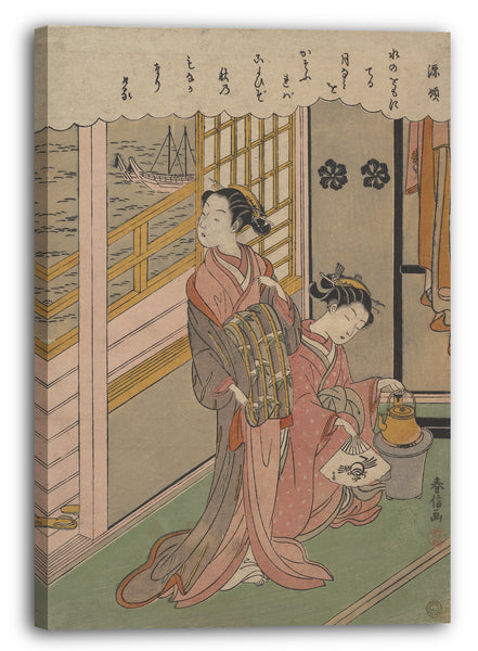 Leinwandbild Suzuki Harunobu - Wellen im Mondlicht