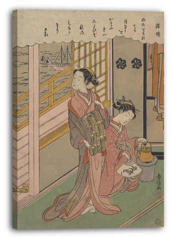 Leinwandbild Suzuki Harunobu - Wellen im Mondlicht