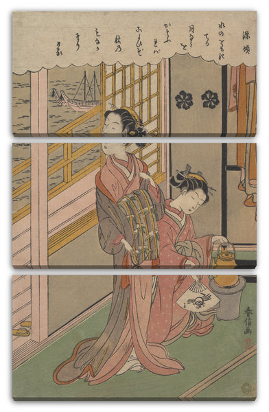 Leinwandbild Suzuki Harunobu - Wellen im Mondlicht