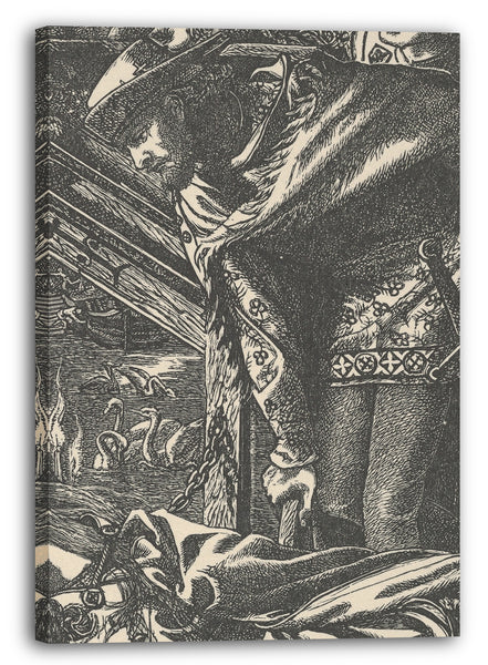 Leinwandbild Nach Dante Gabriel Rossetti - Die Dame von Shalott (aus Tennysons Gedichten, New York, 1903)