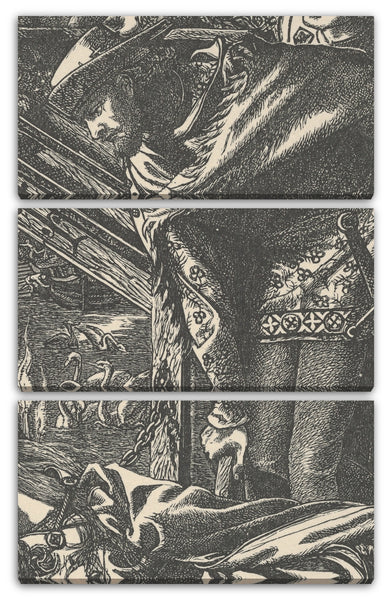 Leinwandbild Nach Dante Gabriel Rossetti - Die Dame von Shalott (aus Tennysons Gedichten, New York, 1903)