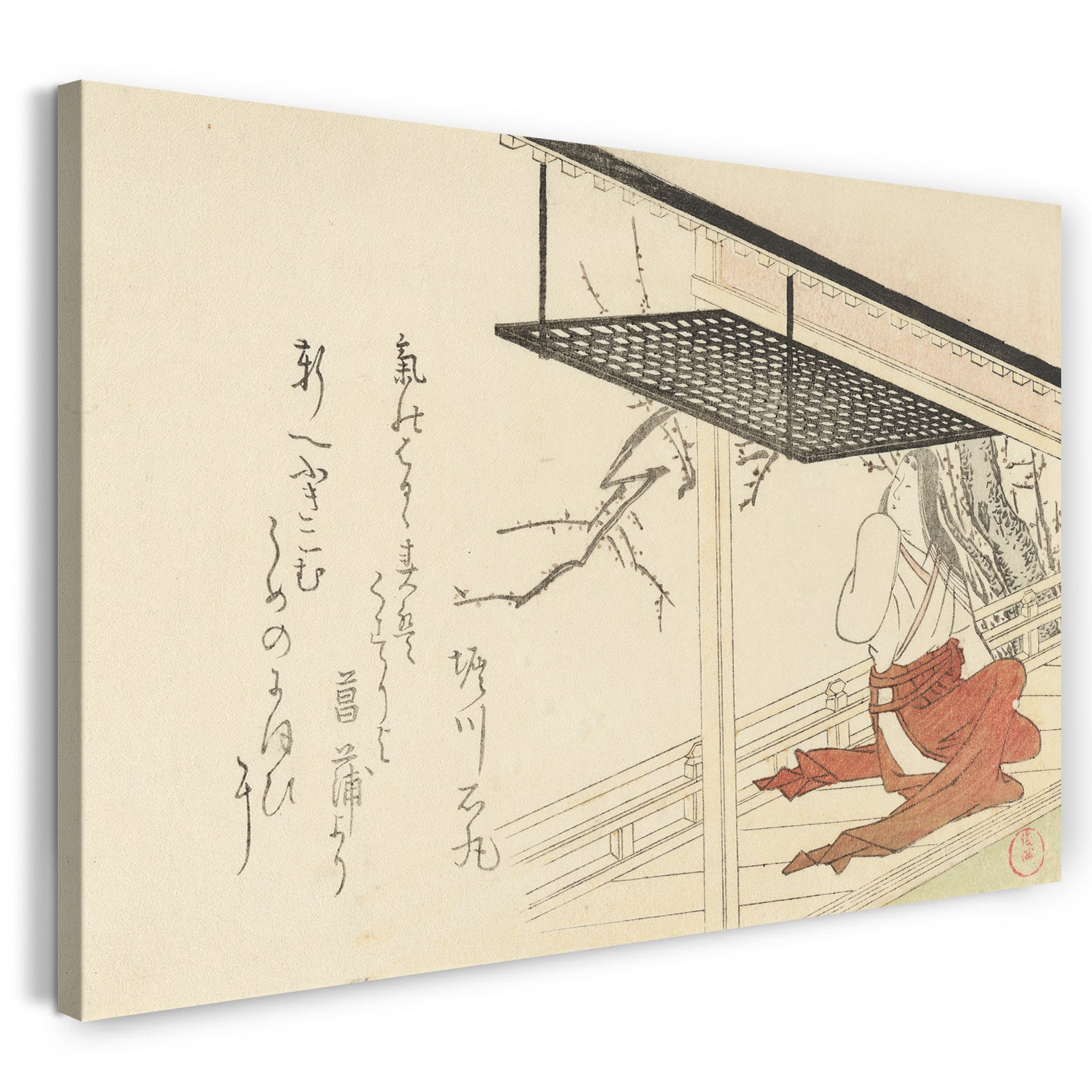 Leinwandbild Kubo Shunman - Hofdame auf der Veranda