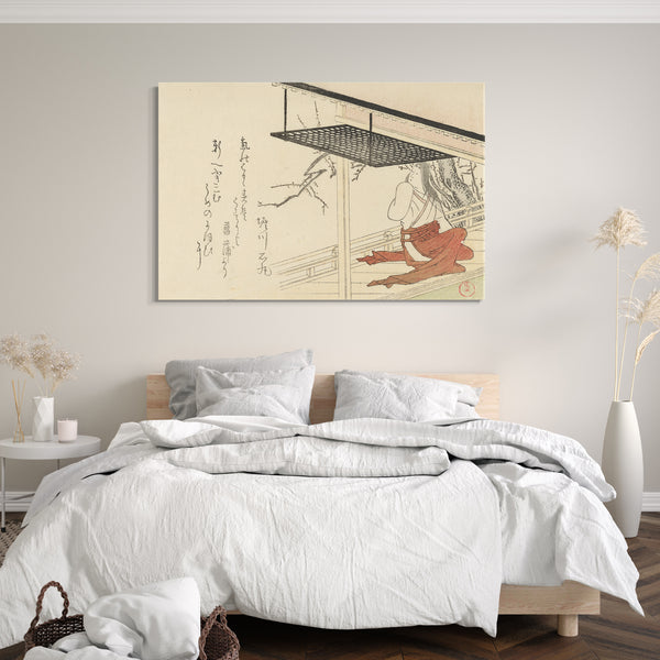 Leinwandbild Kubo Shunman - Hofdame auf der Veranda
