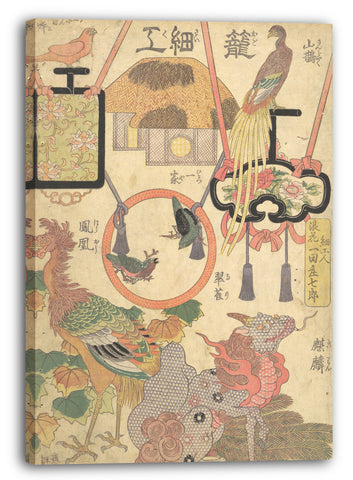 Leinwandbild Utagawa Kunisada - Korbflechterei-Arbeit: Vom Handwerker Ichida Shōshichirō von Naniwa (Kagosaiku Naniwa saikujin Ichida Shōshichirō)