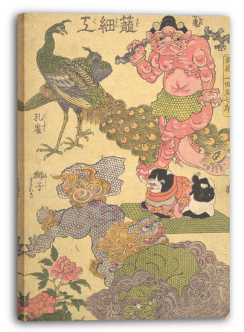 Leinwandbild Utagawa Kunisada - Korbflechtereiarbeit: Vom Handwerker Ichida Shōshichirō von Naniwa (Kagozaiku Naniwa saikunin Ichida Shōshichirō)