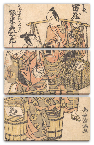 Leinwandbild Torii Kiyomitsu - Kabuki Schauspieler Ichikawa Raizō I und Bandō Hikosaburō II