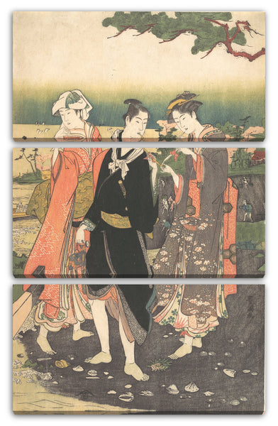 Leinwandbild Utagawa Toyokuni I - Am Shinagawa-Strand bei Ebbe-Flut