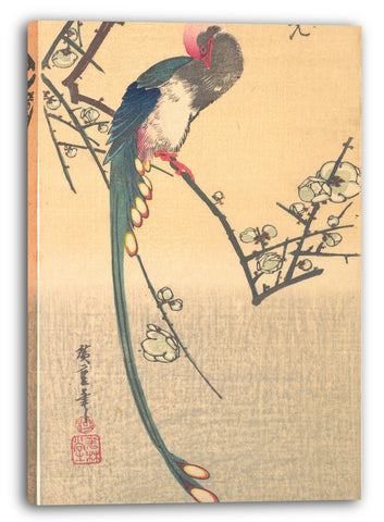 Leinwandbild Utagawa Hiroshige - Vogel auf einem Pflaumenzweig