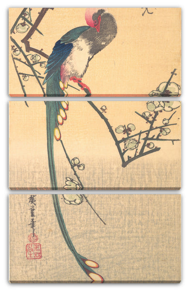 Leinwandbild Utagawa Hiroshige - Vogel auf einem Pflaumenzweig