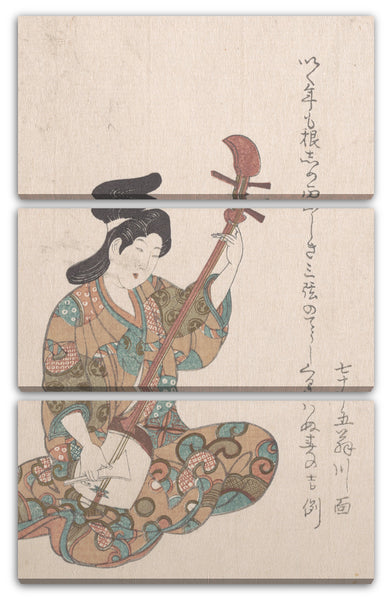 Leinwandbild Kubo Shunman - Frau spielt auf dem Shamisen