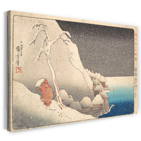 Leinwandbild Utagawa Kuniyoshi - Priester Nichiren im Exil auf der Insel Sado
