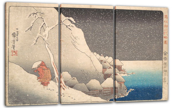 Leinwandbild Utagawa Kuniyoshi - Priester Nichiren im Exil auf der Insel Sado