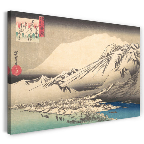 Leinwandbild Utagawa Hiroshige - Abendschnee auf Hira, Lake Biwa