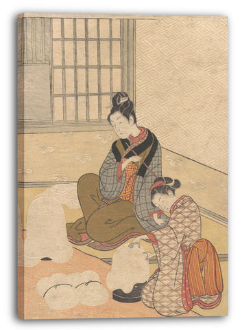 Leinwandbild Suzuki Harunobu - Abendschnee auf dem Nurioke, aus der Serie Acht Salonansichten