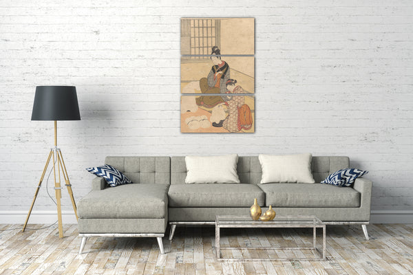 Leinwandbild Suzuki Harunobu - Abendschnee auf dem Nurioke, aus der Serie Acht Salonansichten