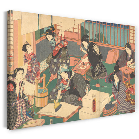 Leinwandbild Utagawa Kunisada - Handwerker, aus der Serie "Eine aktuelle Parodie der vier Klassen"