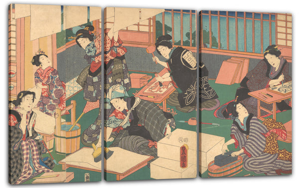 Leinwandbild Utagawa Kunisada - Handwerker, aus der Serie "Eine aktuelle Parodie der vier Klassen"