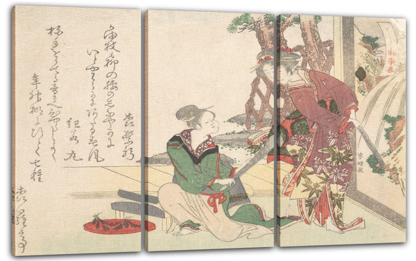 Leinwandbild Hishikawa Sōri - Zwei Frauen, aus der Serie Frühlingsgedichte auf Ushiwaka für das Jahr des Ochsen (Ushiwaka haru)