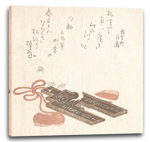 Leinwandbild Kubo Shunman - Ratte auf einem Fûchin, Ornament mit einem Design von Egoyomi (Bildkalender)