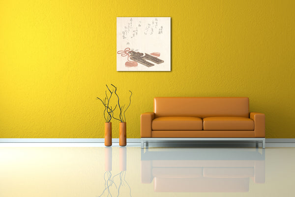 Leinwandbild Kubo Shunman - Ratte auf einem Fûchin, Ornament mit einem Design von Egoyomi (Bildkalender)
