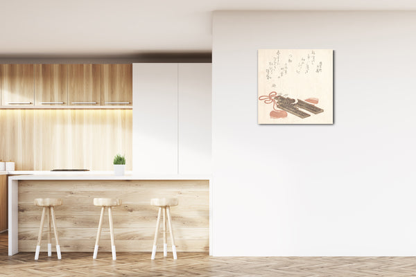 Leinwandbild Kubo Shunman - Ratte auf einem Fûchin, Ornament mit einem Design von Egoyomi (Bildkalender)