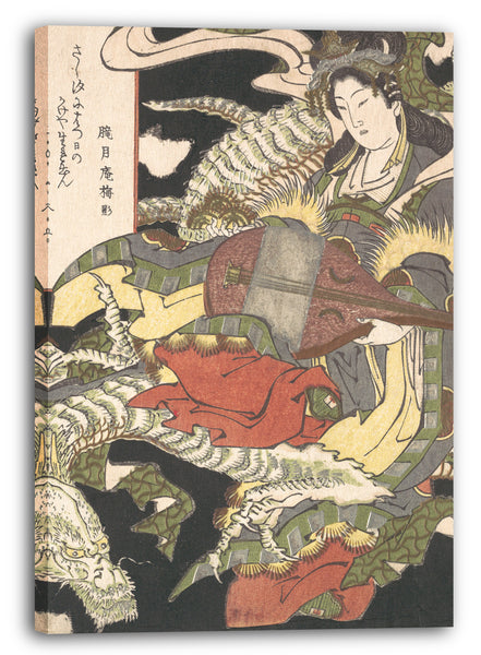 Leinwandbild Aoigaoka Keisei - Benzaiten (Göttin der Musik und des Glücks) sitzt auf einem weißen Drachen