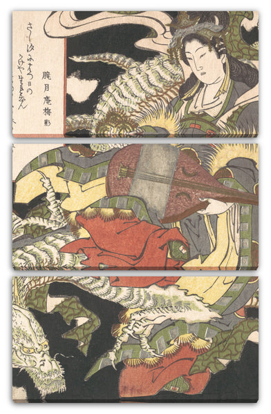 Leinwandbild Aoigaoka Keisei - Benzaiten (Göttin der Musik und des Glücks) sitzt auf einem weißen Drachen