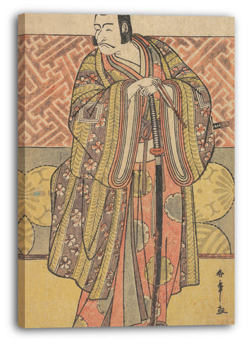 Leinwandbild Katsukawa Shunshō - Ichikawa Danjuro V als Kudo Suketsune, reich bekleidet, stützt sich auf sein Schwert
