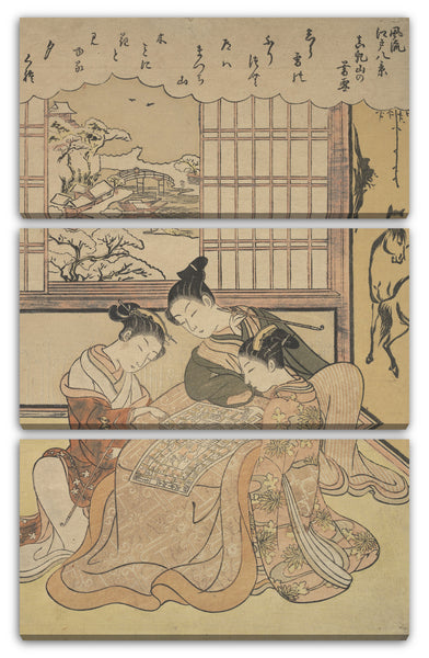 Leinwandbild Suzuki Harunobu - Abendschnee auf Matsuchi Hilll, aus der Serie Acht modische Ansichten von Edo (Furyu Edo hakkei)